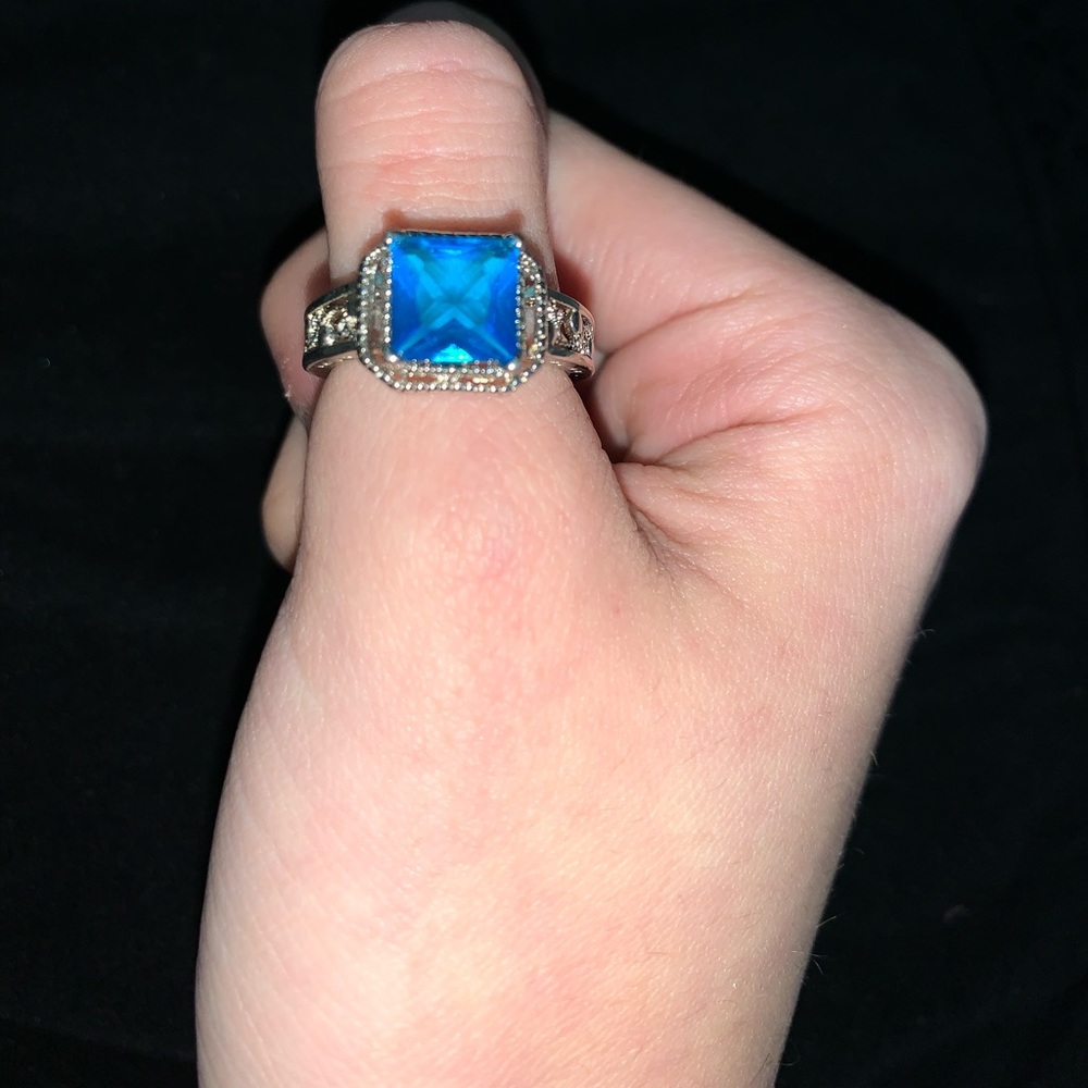 blue sterling silver ring